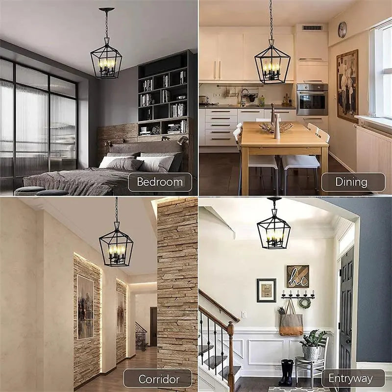 Retro Minimalist American Farmhouse Restaurant Chandelier for Kitchen, Hallway, and Bedroom