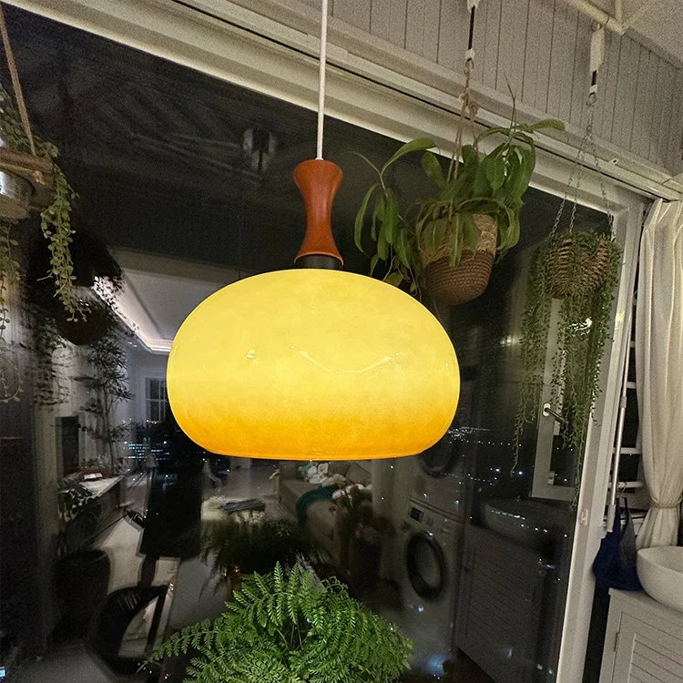 Retro Japanese Medieval Bauhaus Glass Pendant Light for Living Room, Bedroom, Office, Bar