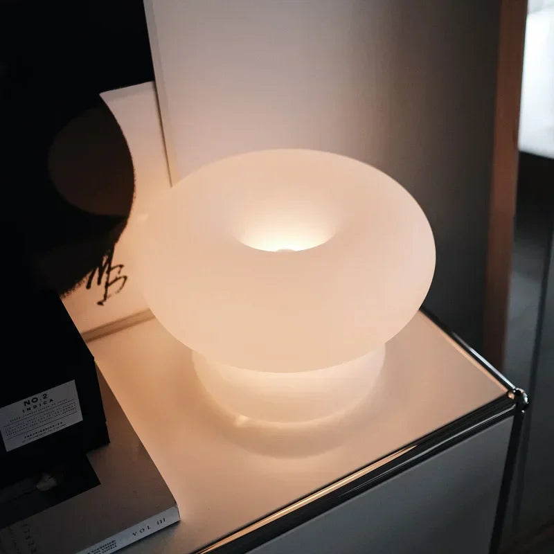 Trendy Circular Glass Nightstand Lamp for Home Decor