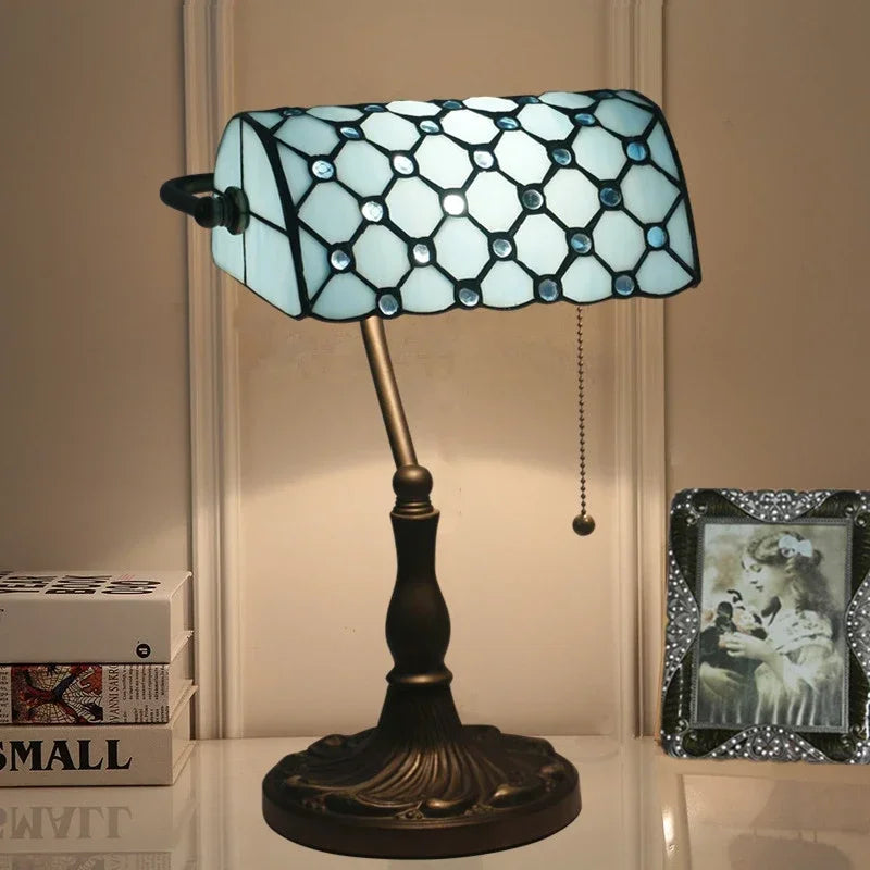 Vintage Stained Glass Bedside Lamp for Interior Decor