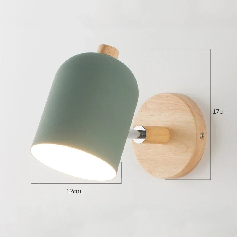 Elegant Nordic Wooden Wall Sconce for Reading Light