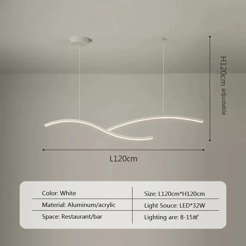 Modern LED Pendant Light with Hyperbolic Acrylic Shade