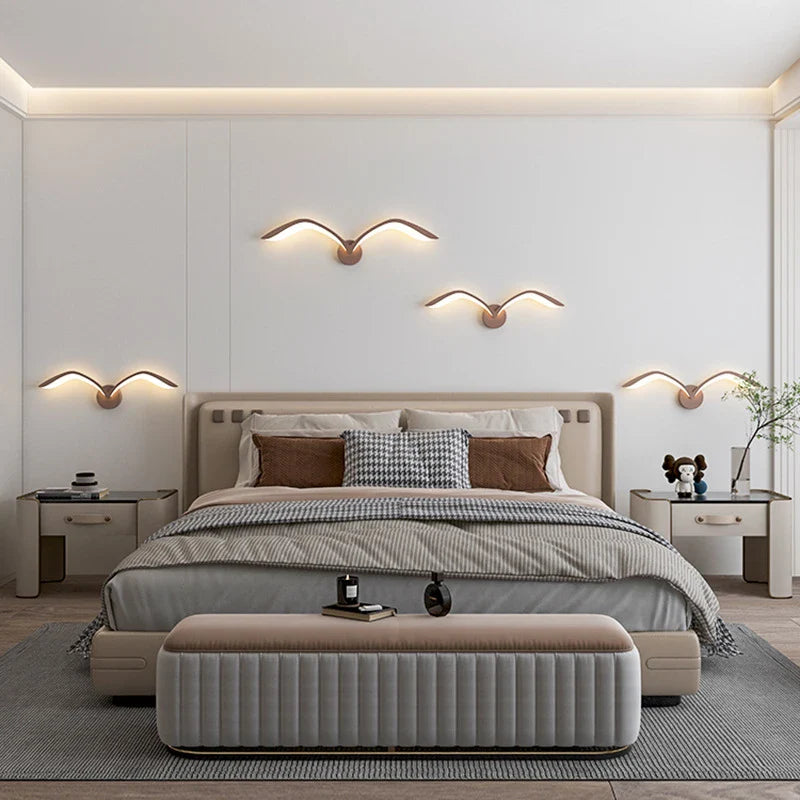 Modern LED Wall Sconce in Acrylic Seagull Design