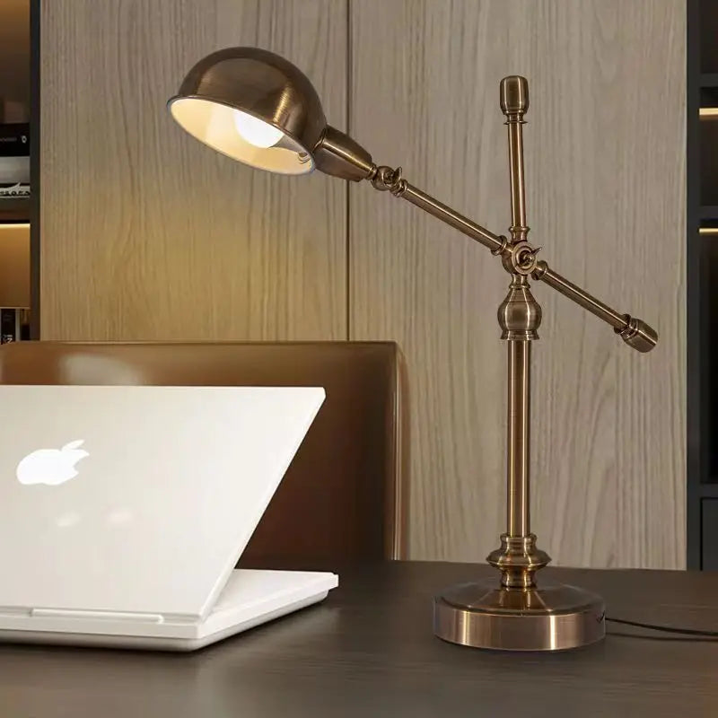 Creative Retro Industrial Bronze Desk Lamp for Work