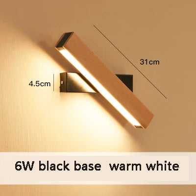 Adjustable Nordic Wooden LED Wall Lamp