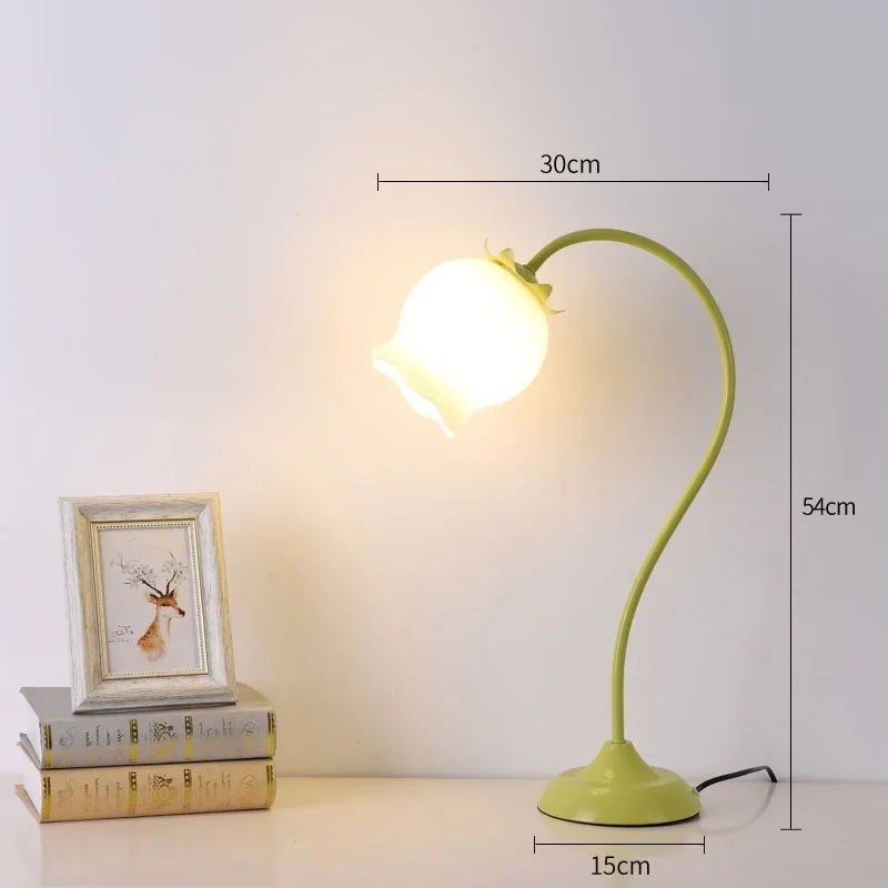 American Style Floral Pattern Bedside Lamp for Birthday Gift