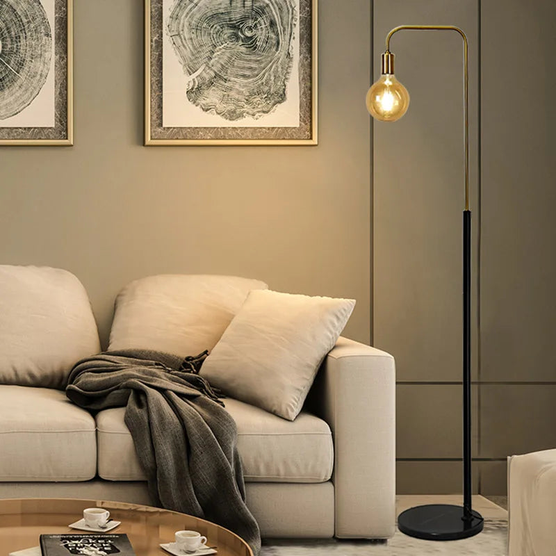 Creative Minimalist Brass LED Floor Lamp