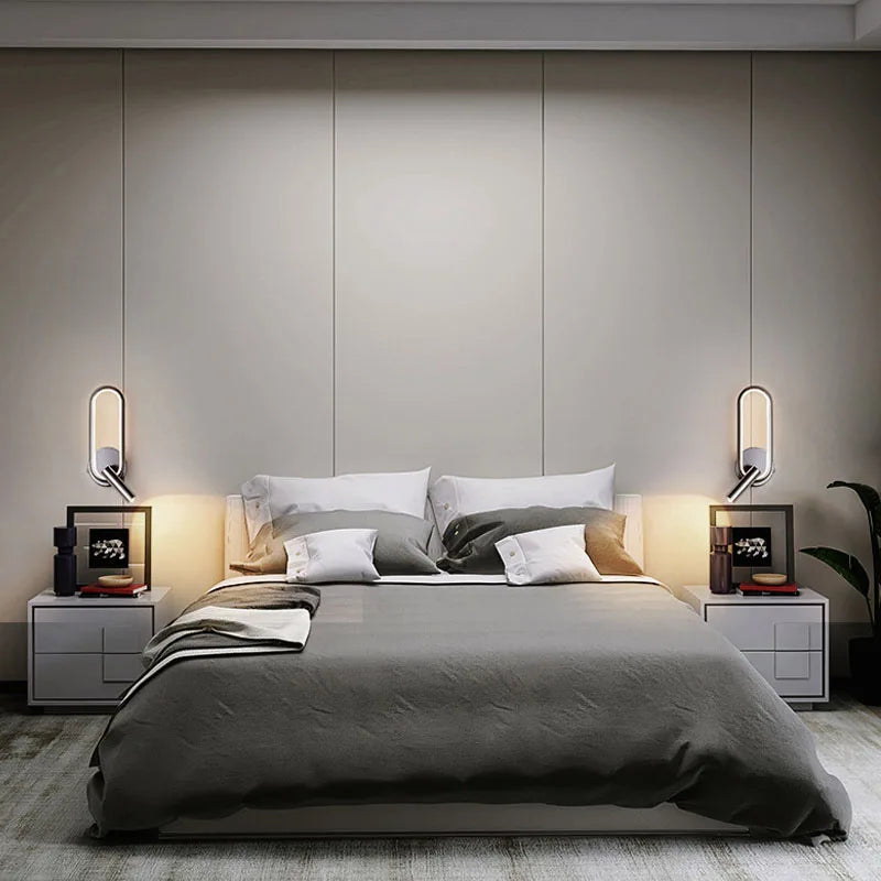 LED Wall Reading Lamp for Hotel Bedroom Headboard with Adjustable Book Light