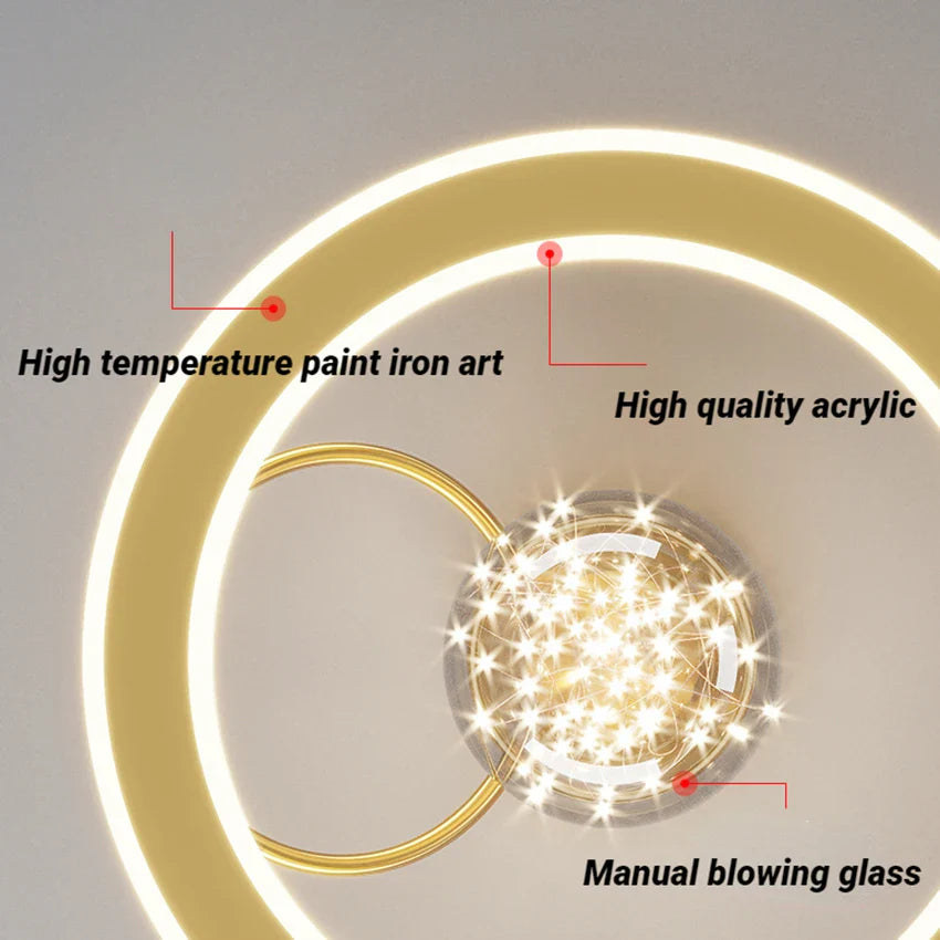 Luxury Modern LED Chandelier with Gold Glass Spheres