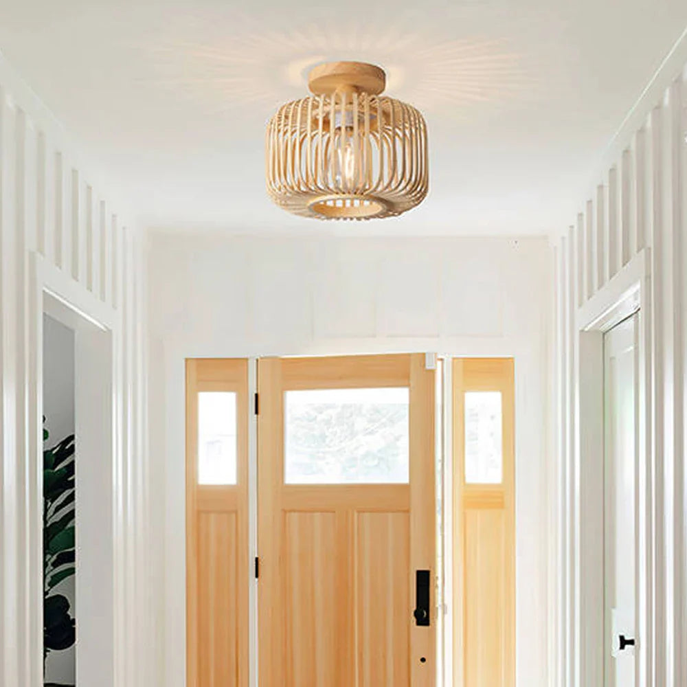 Handwoven Bamboo Ceiling Light for Creative Decor