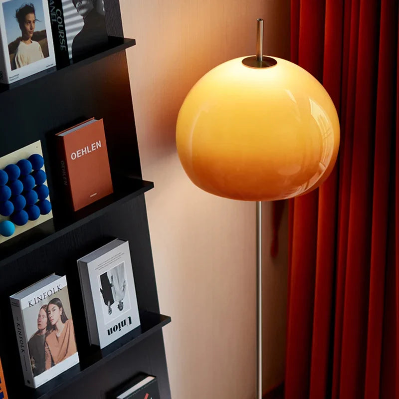 Orange Gradient Glass LED Table Lamp - Bauhaus Mushroom Design for Living Room and Bedroom Ambiance
