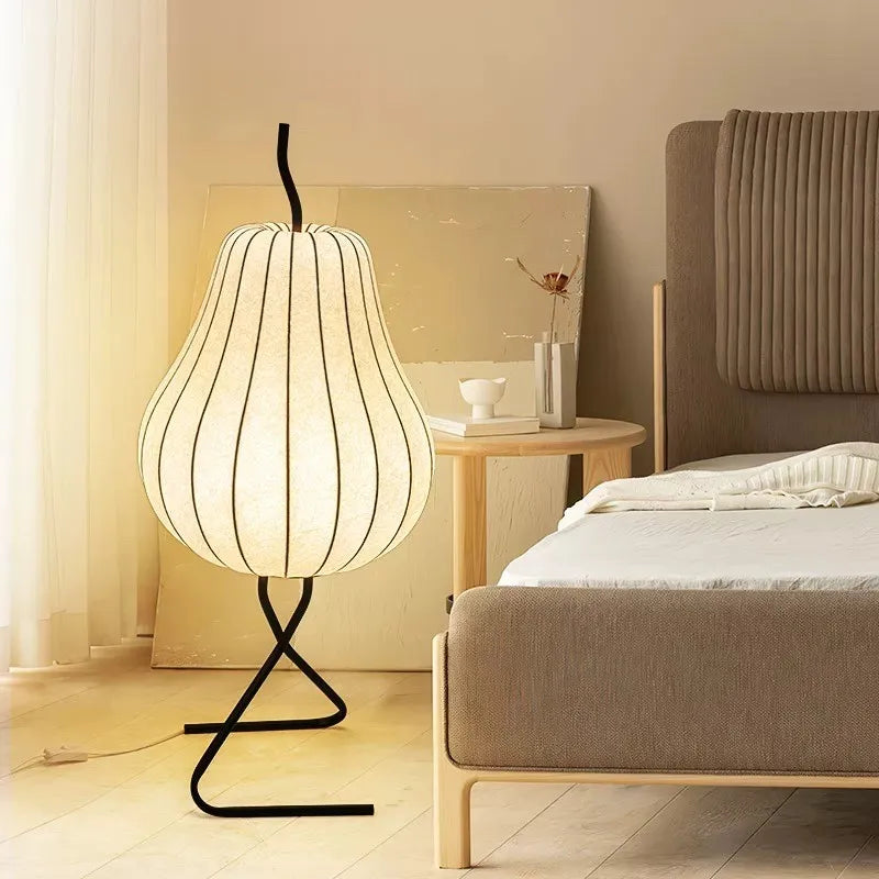 Japanese Silk Wabi Sabi Floor Lamp for Creative Home Decor