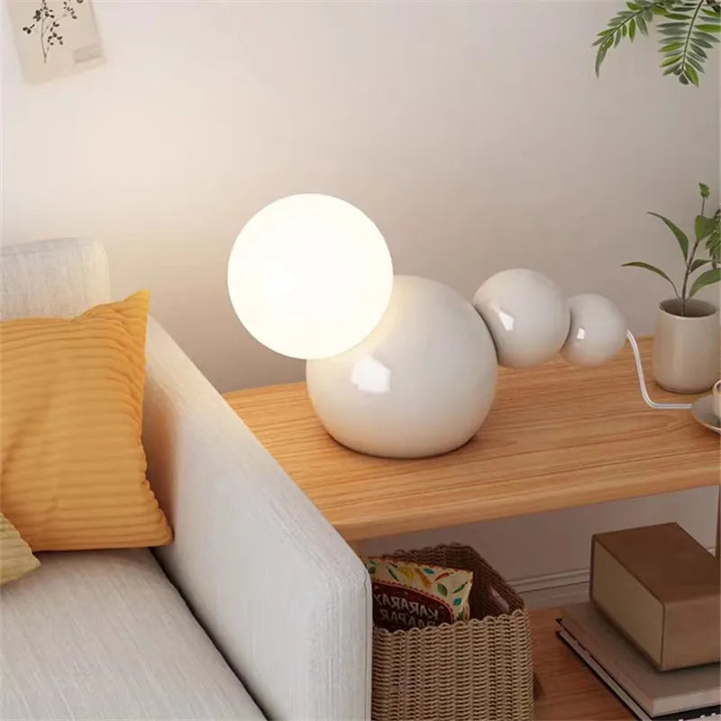 Round Glass Bedside Lamp for Home Decor