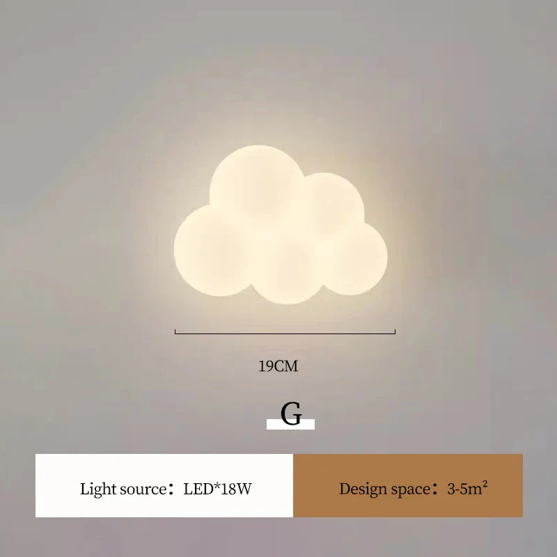 Minimalist LED Wall Appliques - Monkey, Rabbit, Cloud for Kids