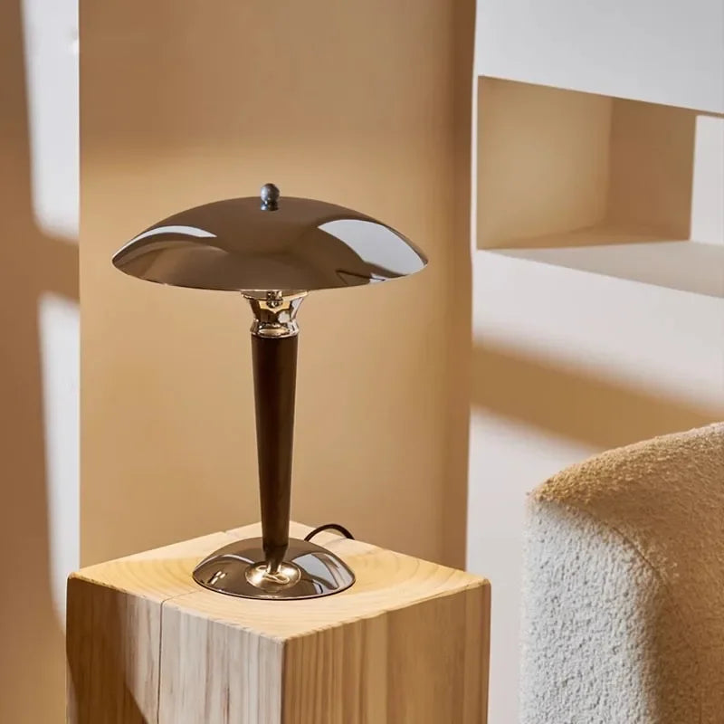 Industrial Style Wood and Iron Desk Lamp