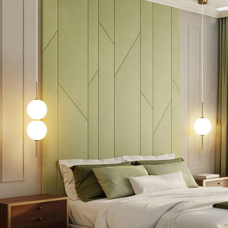 Modern Glass Ball Pendant Light for Bedroom & Entryway