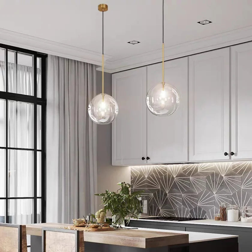 LED Glass Pendant Light for Kitchen, Dining Room, and Hotel Décor