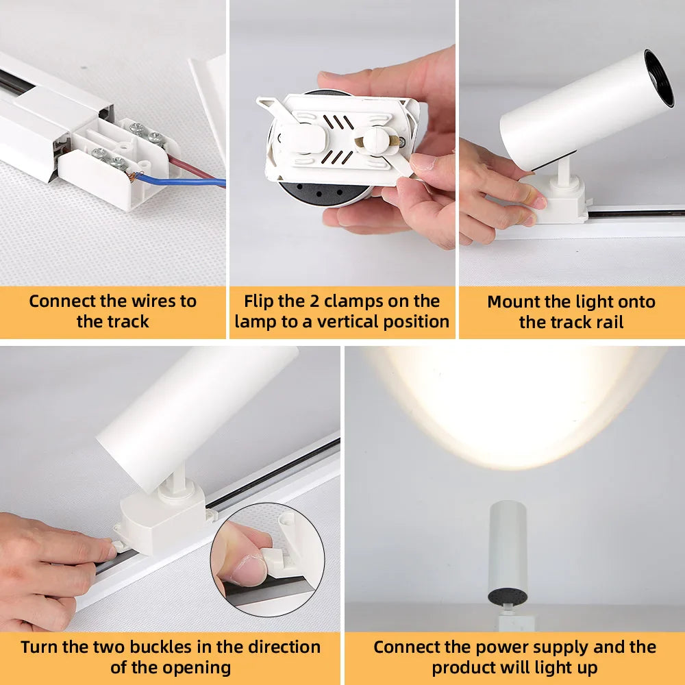 Adjustable Intensity Modern Rail Spot Light for Interior Design