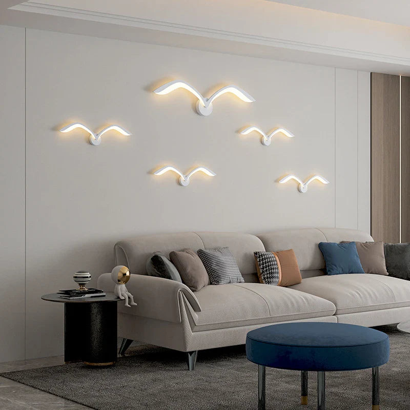 Modern LED Wall Sconce in Acrylic Seagull Design