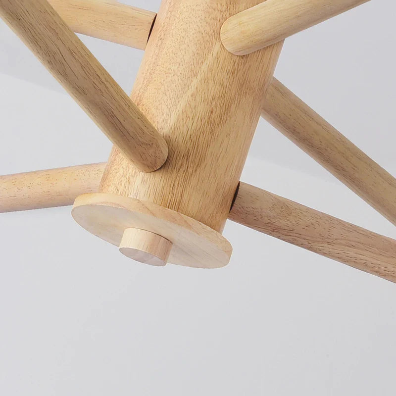 Modern Wooden Ceiling Light with Glass Ball Shade