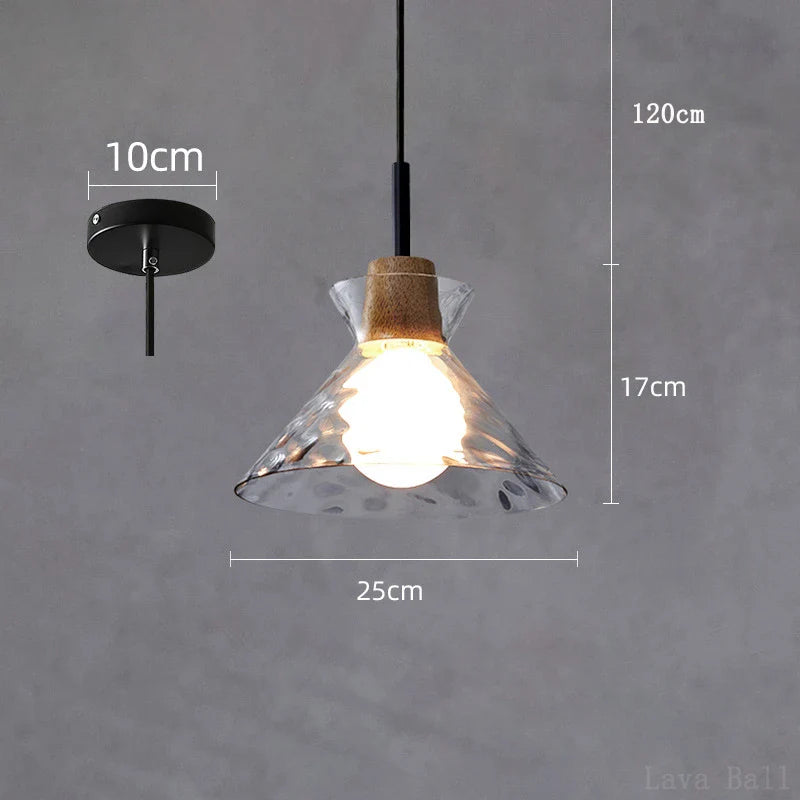 Nordic Suspension Light with Glass Shade for Restaurants