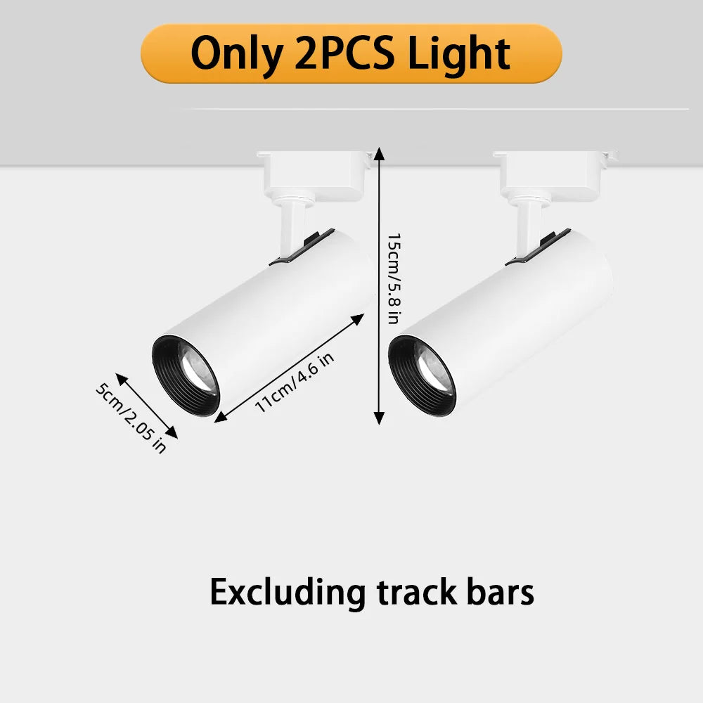 Adjustable Intensity Modern Rail Spot Light for Interior Design