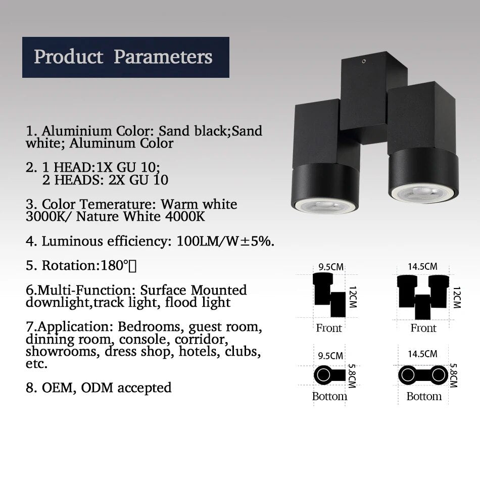 Modern White Aluminum Double LED Spotlight