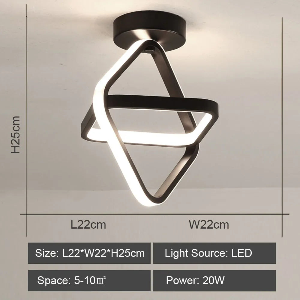 Modern Nordic White/Black LED Ceiling Light
