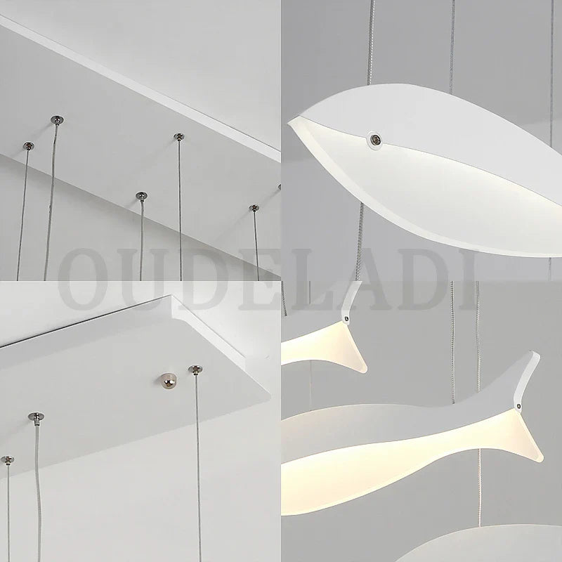 Modern Fish-Shaped LED Acrylic Pendant Light