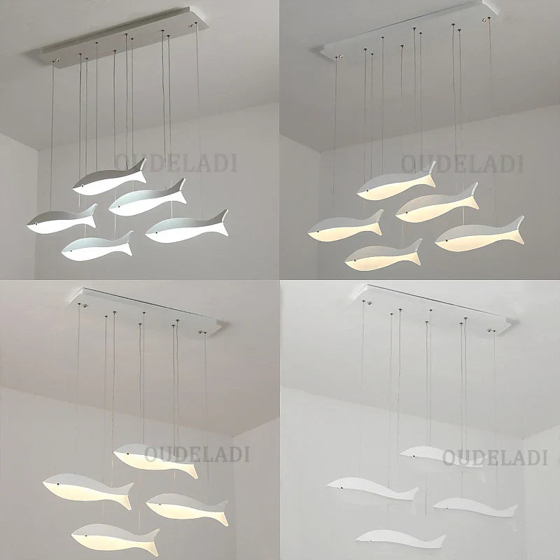 Modern Fish-Shaped LED Acrylic Pendant Light