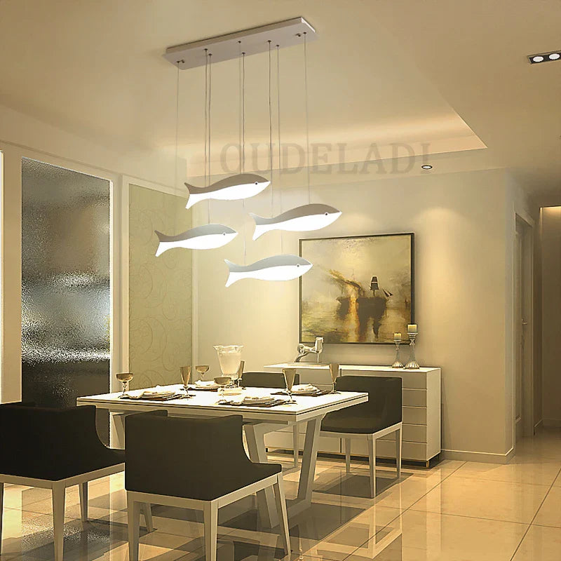 Modern Fish-Shaped LED Acrylic Pendant Light