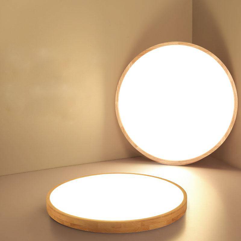 Ultra-Thin Round LED Wood Ceiling Light