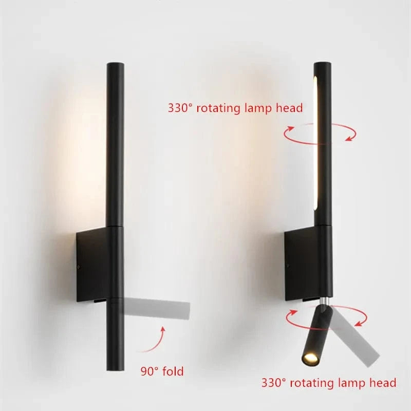 Adjustable 330-Degree Wall Lamp with Minimalist Switch for Hotel & Master Bedroom Norenza