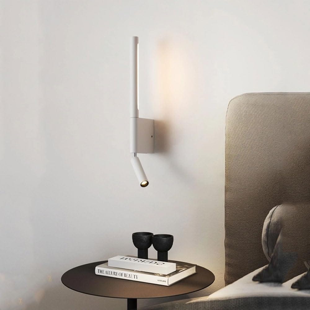Adjustable 330-Degree Wall Lamp with Minimalist Switch for Hotel & Master Bedroom White Norenza