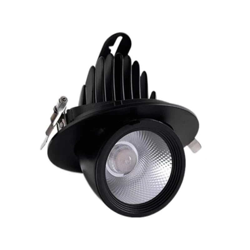 Adjustable 360-Degree LED Recessed Spotlight with Dimmable Brightness Black Norenza