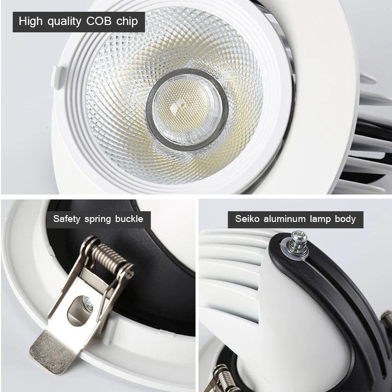 Adjustable 360-Degree LED Recessed Spotlight with Dimmable Brightness Norenza
