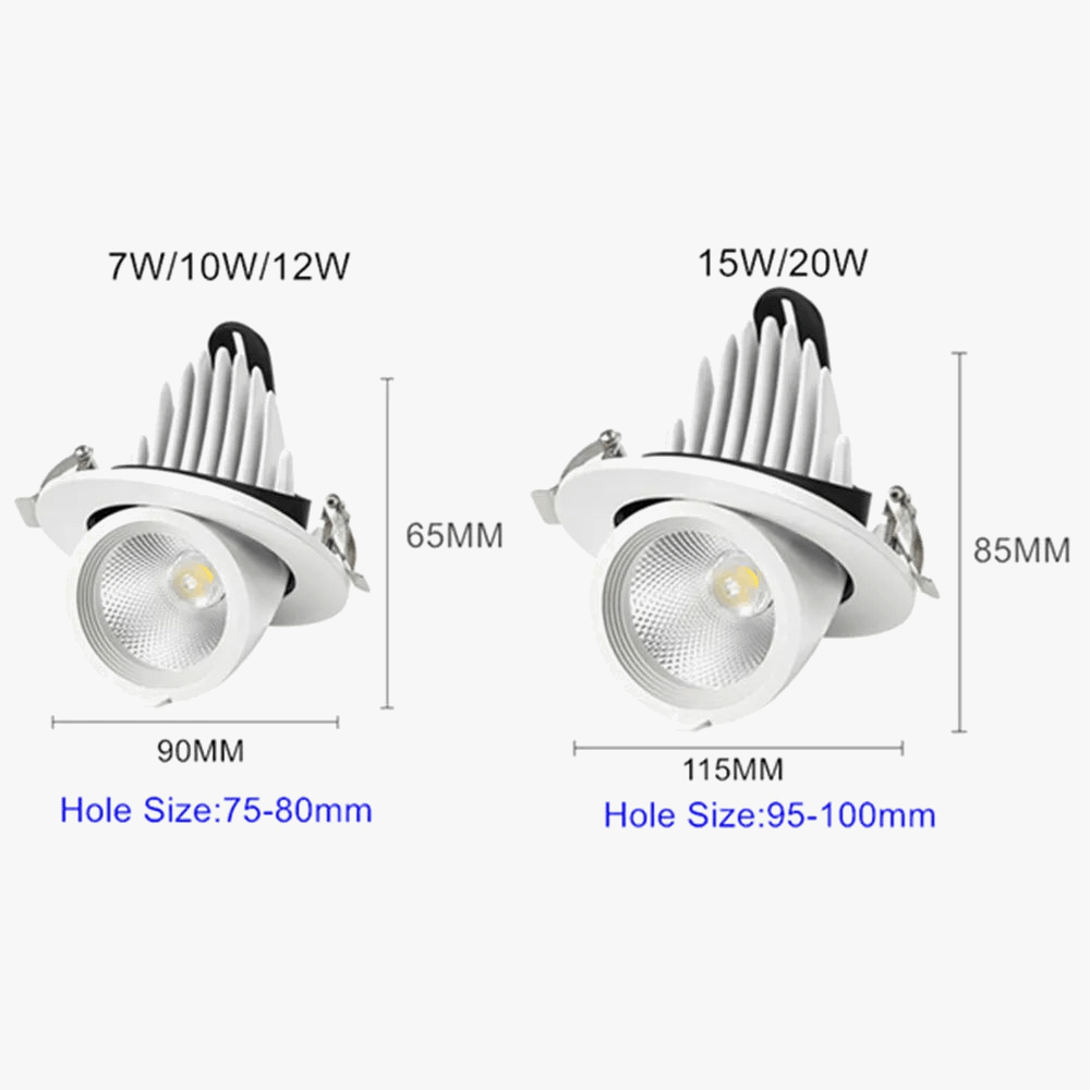 Adjustable 360° Dimmable LED Recessed Downlight for Dining & Living Room Norenza