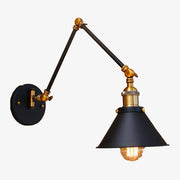 Adjustable Black and Gold American Country Wall Sconce Norenza