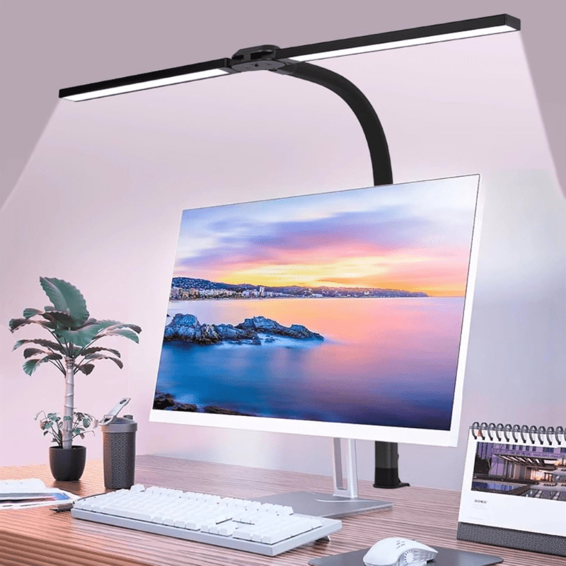 Adjustable Double-Head LED Desk Lamp with USB for Study and Reading Norenza