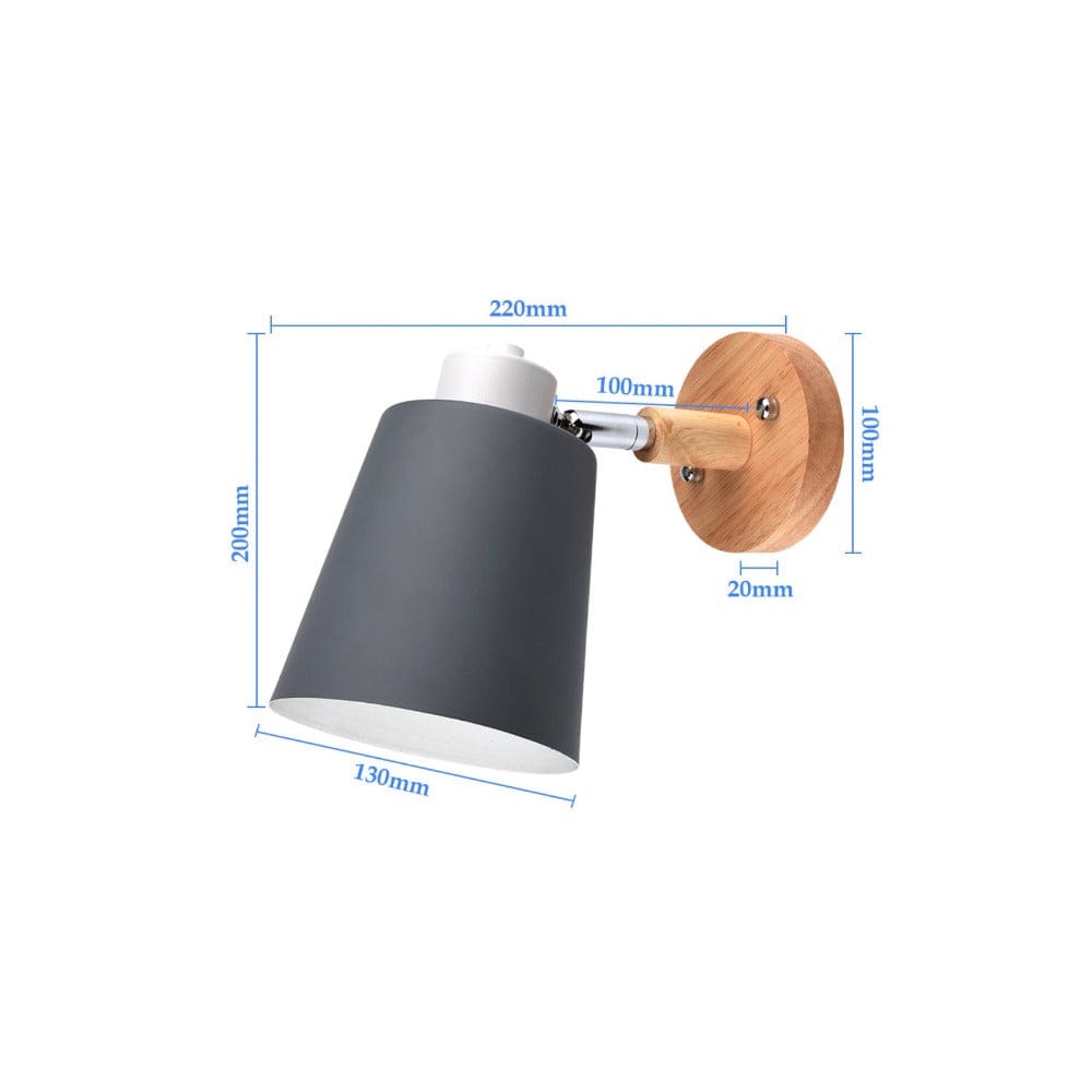Adjustable Metal LED Wall Sconce with Wood Base Norenza