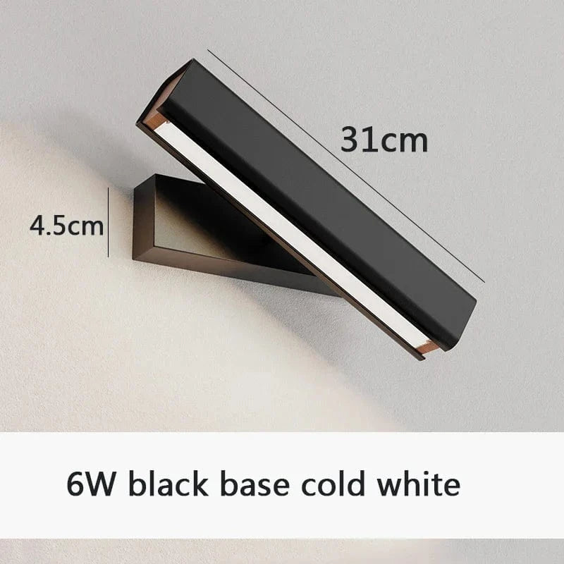 Adjustable Nordic Wooden LED Wall Lamp Black Norenza