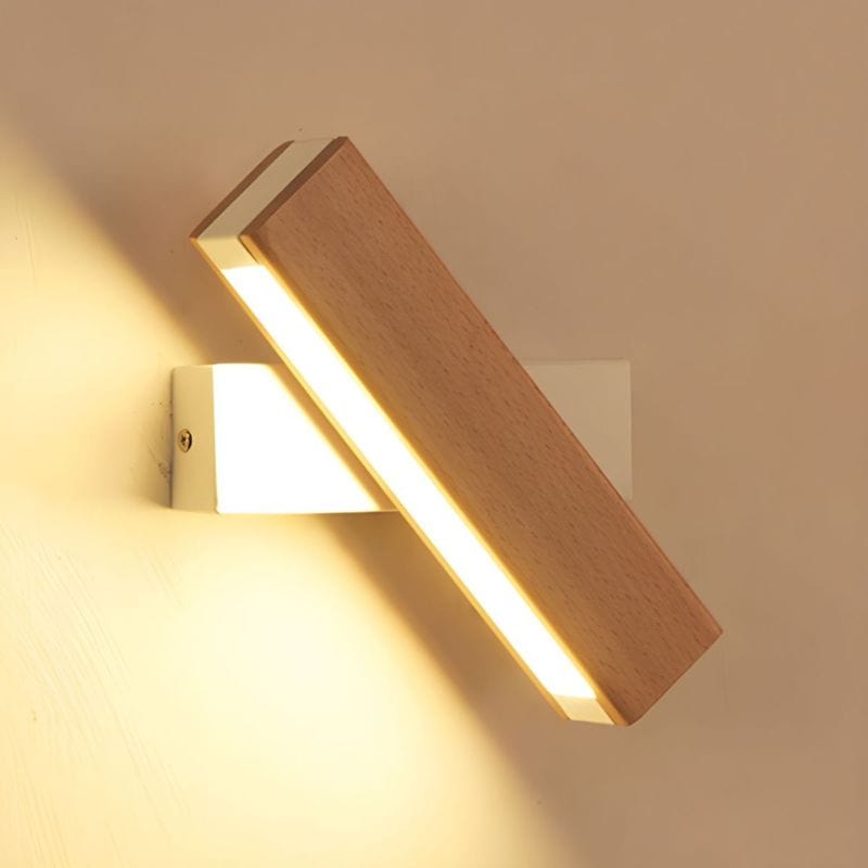 Adjustable Nordic Wooden LED Wall Lamp Brown Norenza