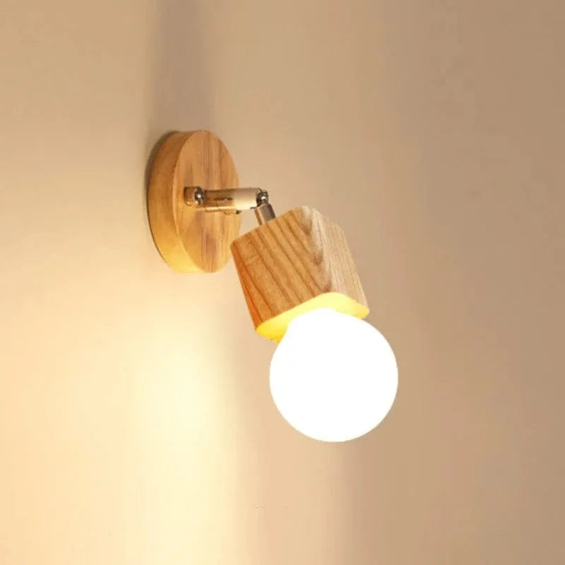 Adjustable Oak Wood Wall Sconce Norenza