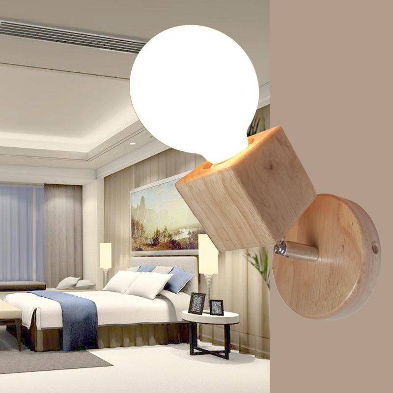 Adjustable Oak Wood Wall Sconce Norenza