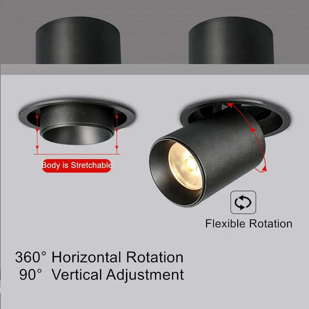 Adjustable Recessed LED Spot Light for Indoor Illumination Black / 1 light Norenza