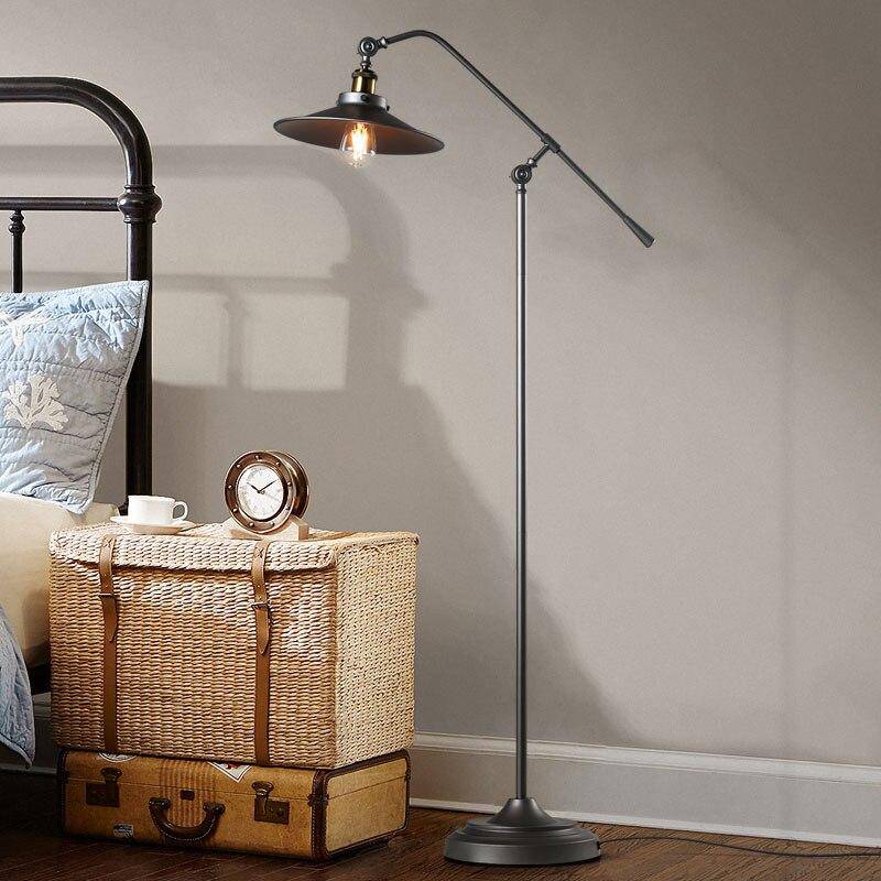 Adjustable Rustic Iron Floor Lamp - Nostalgic Charm Norenza