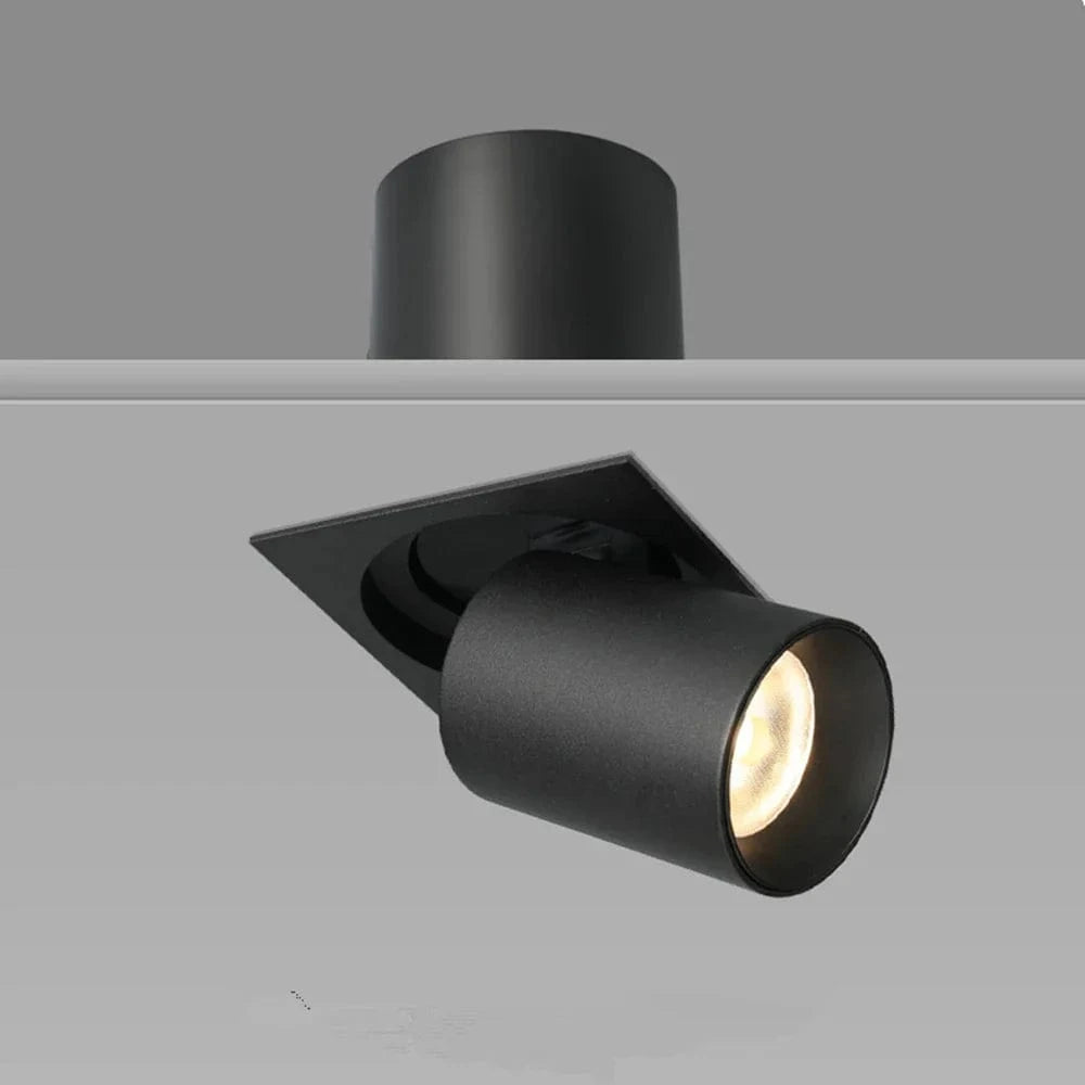 Adjustable Square LED Recessed Spotlight with Flexible Rotation for Home Black / 1 light Norenza