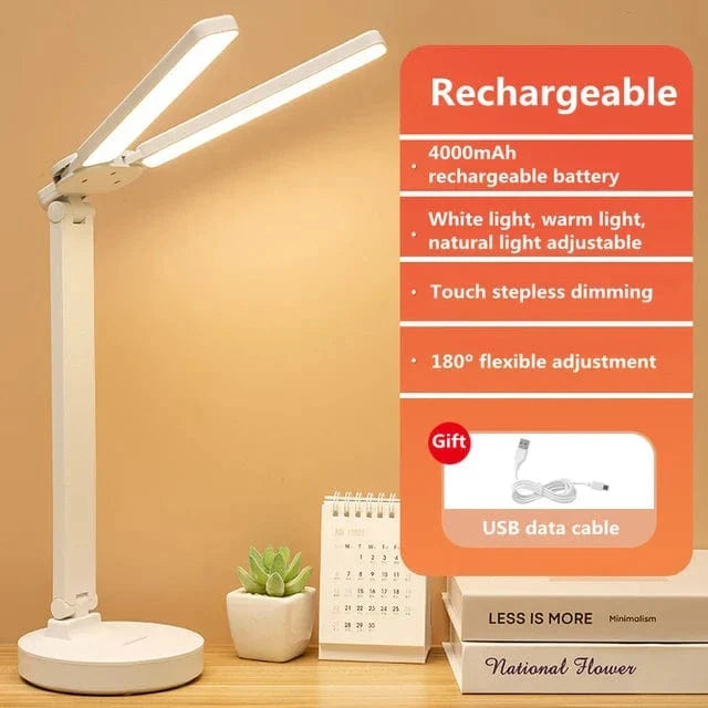 Adjustable Touch LED Desk Lamp with 3 Brightness Levels, USB Rechargeable, Eye Protection, Foldable Table Lamp for Bedroom and Reading Norenza
