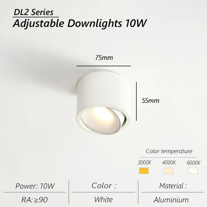 Adjustable Ultra-Slim LED Spotlight - Modern Anti-Glare Design White Norenza