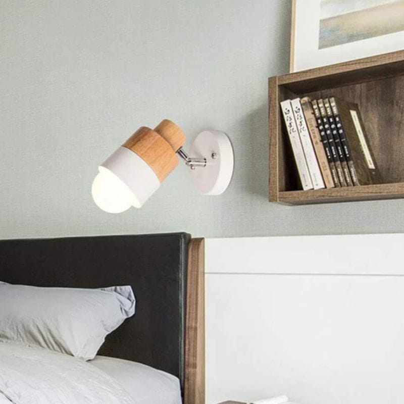 Adjustable Wooden LED Wall Light – Scandinavian Bedside Lamp Norenza